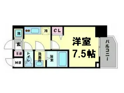 リッツ難波南II(1K/3階)の間取り写真