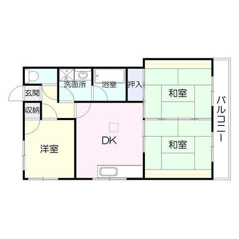 サンリッツ唐湊(3DK/1階)の間取り写真