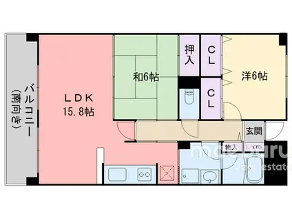 インペリアル大賀 II(2LDK/7階)の間取り写真