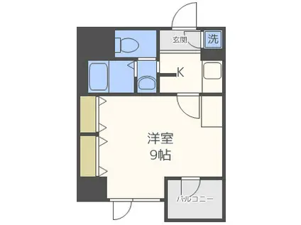 ルクレ西長堀(1K/4階)の間取り写真