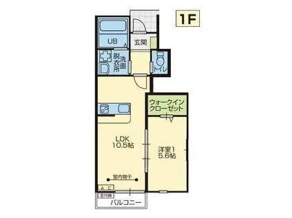 CASA VERDE(1LDK/1階)の間取り写真