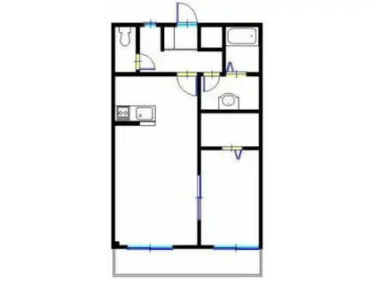 山陽電鉄本線 手柄駅 徒歩5分 3階建 築16年(1LDK/2階)の間取り写真