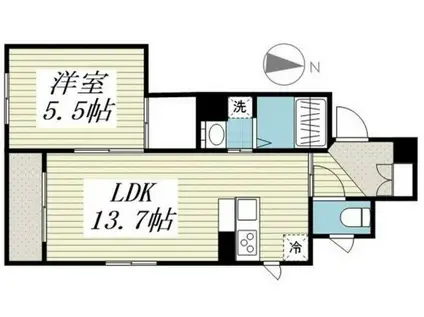 BELLA VISTA SHIBA(1LDK/3階)の間取り写真