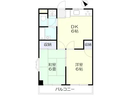 サンハイツイワミ(2DK/2階)の間取り写真