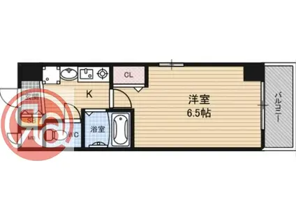 エスリード福島第3(1K/10階)の間取り写真