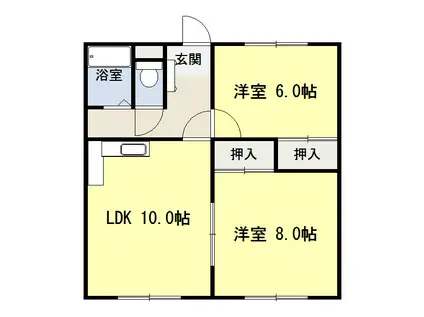 メゾン柏林台(2LDK/3階)の間取り写真