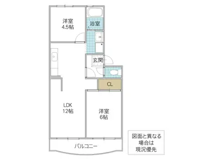 フィルドウス A棟(2LDK/3階)の間取り写真
