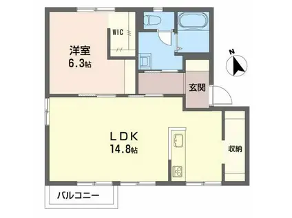 コーポ 嶋田 C(1LDK/2階)の間取り写真