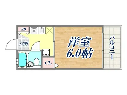 プラーフ西山(1K/2階)の間取り写真