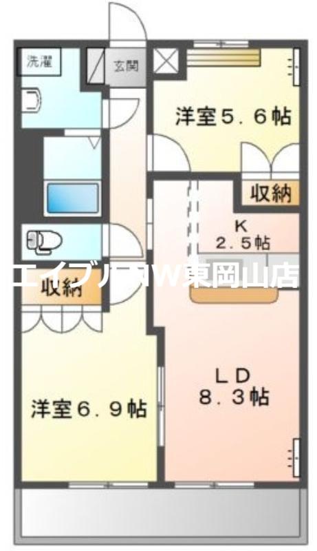 ベルメゾン(2LDK/2階)の間取り写真