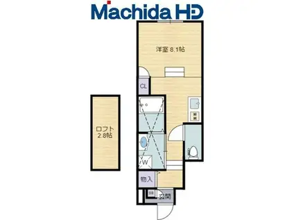 あんしん熊野町08-1070(ワンルーム/1階)の間取り写真