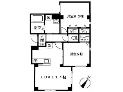 RUANG-ルアン-(2LDK/1階)の間取り写真