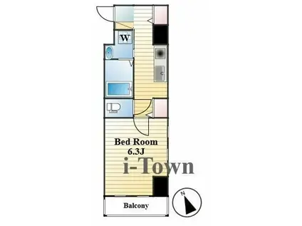 CLAIREFONTAINE西船橋(1K/7階)の間取り写真