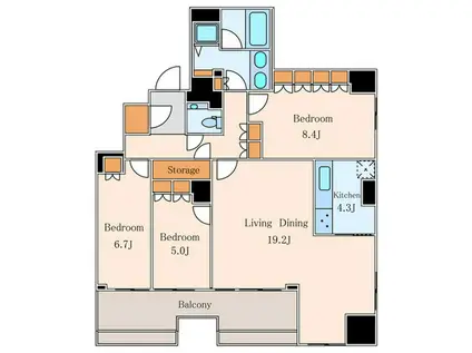 パークハウス芝タワー(3LDK/19階)の間取り写真