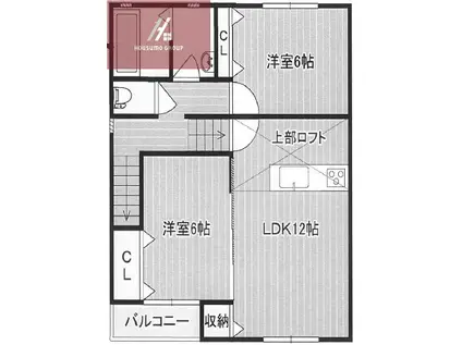 アミティエ(2LDK/2階)の間取り写真
