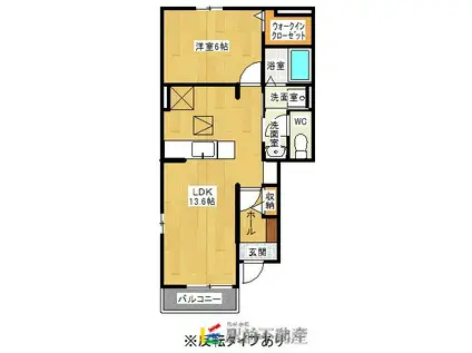 サンリッサA(1LDK/1階)の間取り写真