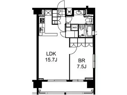芝ウエスト(1LDK/10階)の間取り写真