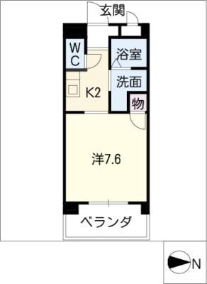 アーリエス原(1K/4階)の間取り写真