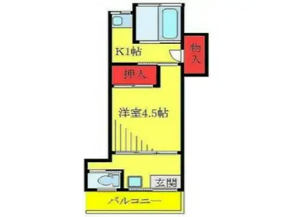 ラルーチェ十条(1K/2階)の間取り写真