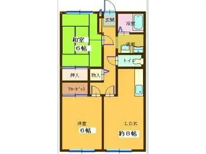 プランドールMITANI(2LDK/2階)の間取り写真
