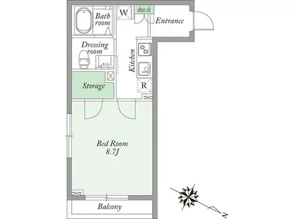 ヴィラ・コート(1K/1階)の間取り写真