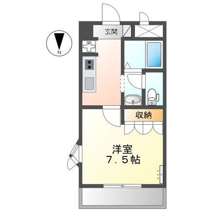 コンフォール K(1K/1階)の間取り写真