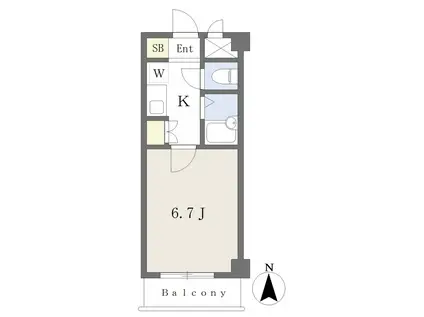 リブ原ノ町(1K/8階)の間取り写真