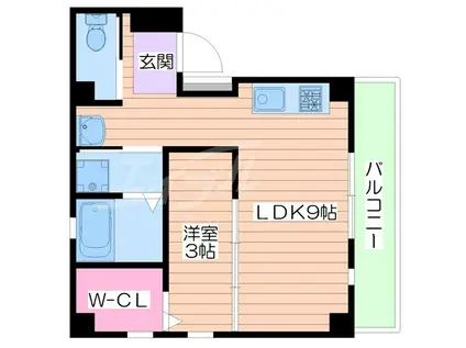 PEARL COURTII(1LDK/1階)の間取り写真