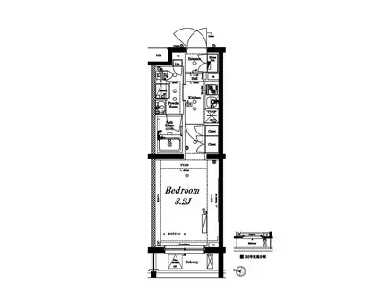 アークマーク新中野(1K/3階)の間取り写真
