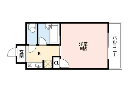 エムハイツ(1K/2階)の間取り写真