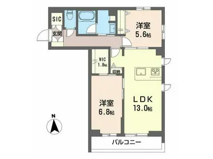 ザ・グランドオペラ並木(2LDK/3階)の間取り写真