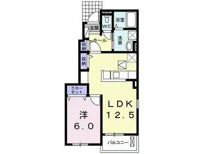 レインボーヒルズII(1LDK/1階)の間取り写真