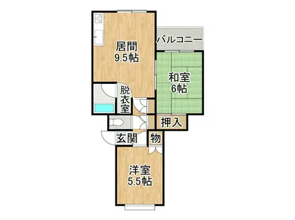 ヒルサイドテラス(2LDK/2階)の間取り写真