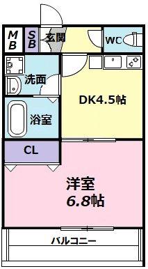 ステラウッド高鷲(1DK/1階)の間取り写真