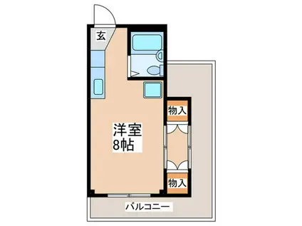 マンション来夢来人(ワンルーム/4階)の間取り写真