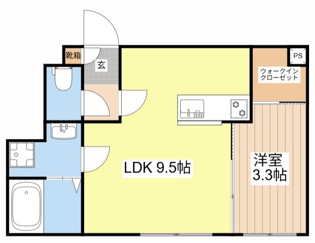 イオ・リアン坂本II(1LDK/1階)の間取り写真