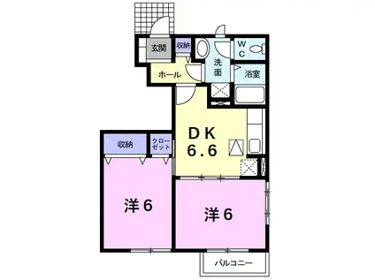 ネオステージ(2DK/1階)の間取り写真