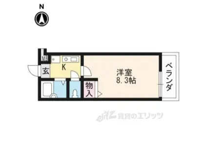 こんぺいとうの家(1K/1階)の間取り写真