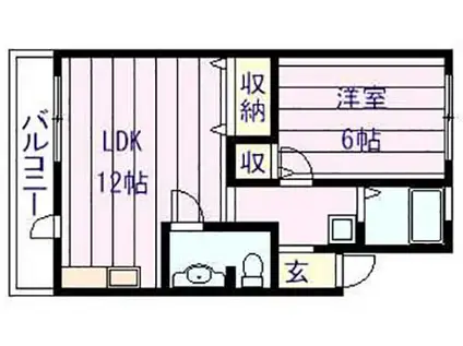 サンライズイナヤマA棟(1LDK/3階)の間取り写真