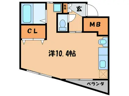 えびすガーデン(ワンルーム/4階)の間取り写真