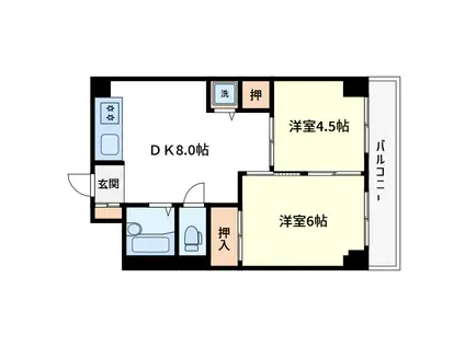 柴又通コーポビアネーズ(2DK/3階)の間取り写真