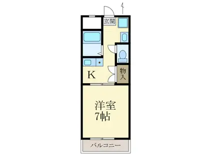 SK水栖(1K/3階)の間取り写真