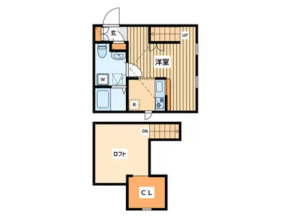 プリマ アート海老名(1K/1階)の間取り写真