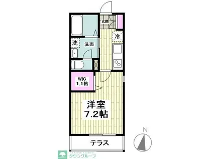 AZUL七里(1K/1階)の間取り写真