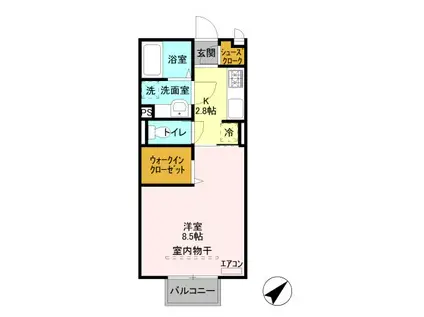 プレシャス前橋(1K/2階)の間取り写真