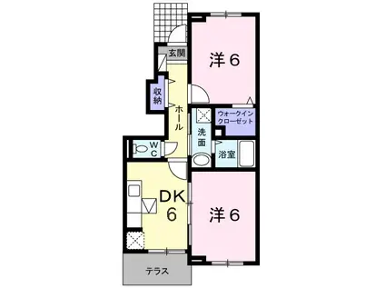 グランカンパーニュ(2DK/1階)の間取り写真