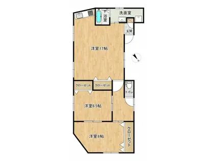 伊藤ビル(2LDK/3階)の間取り写真