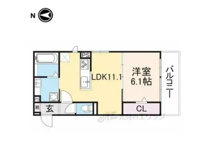 メゾン ド アジュール(1LDK/2階)の間取り写真