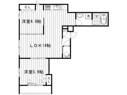 西落合1丁目メゾン(2LDK/2階)の間取り写真