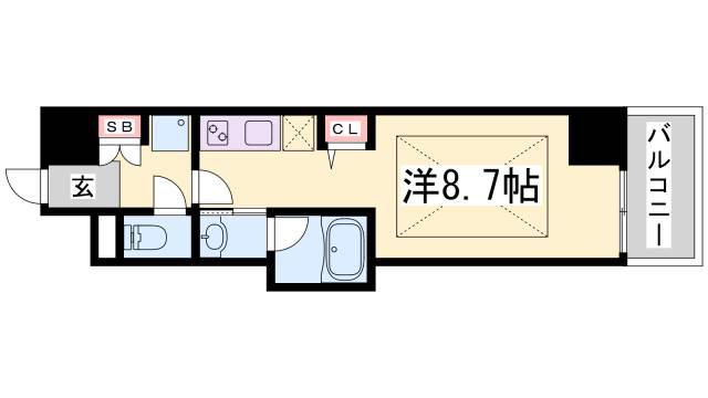 シャーメゾン 神戸(ワンルーム/3階)の間取り写真